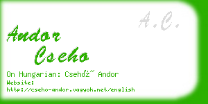 andor cseho business card